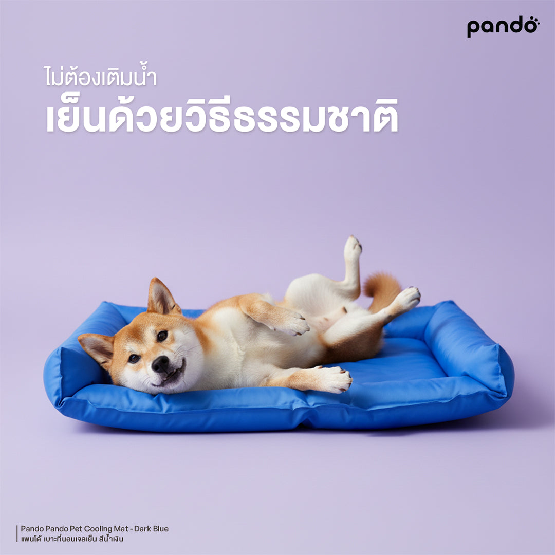 pando pet cooling mat - dark blue เบาะที่นอนเจลเย็น สีน้ำเงิน