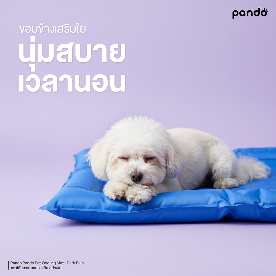 pando pet cooling mat - dark blue เบาะที่นอนเจลเย็น สีน้ำเงิน