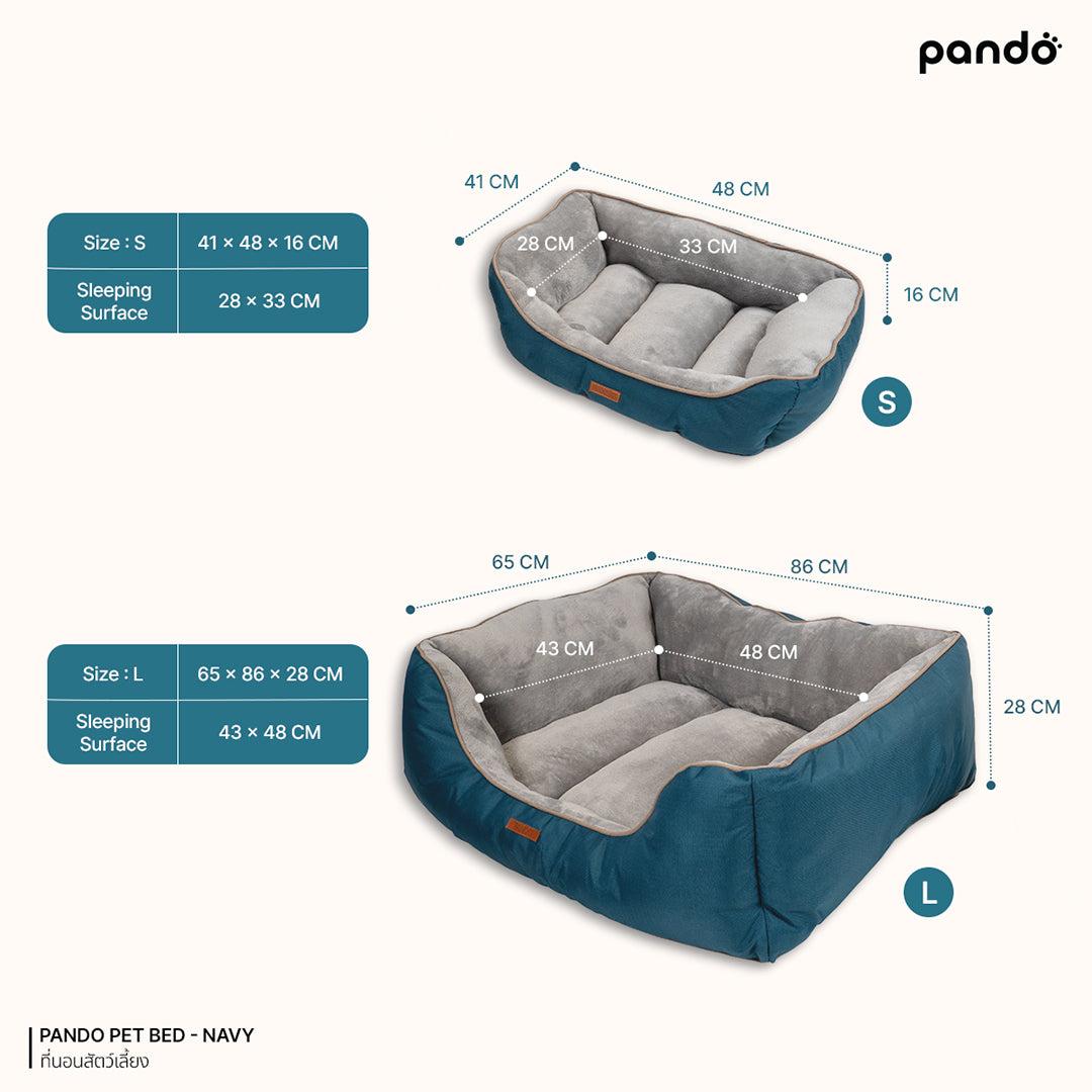 pando pet bed NAVY ที่นอนสัตว์เลี้ยง สี NAVY